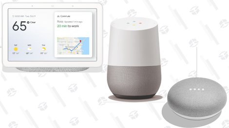 Google Home Mini | $25 | WalmartGoogle Home | $79 | WalmartGoogle Home Hub | $99 | Walmart | Plus $10 VUDU Credit